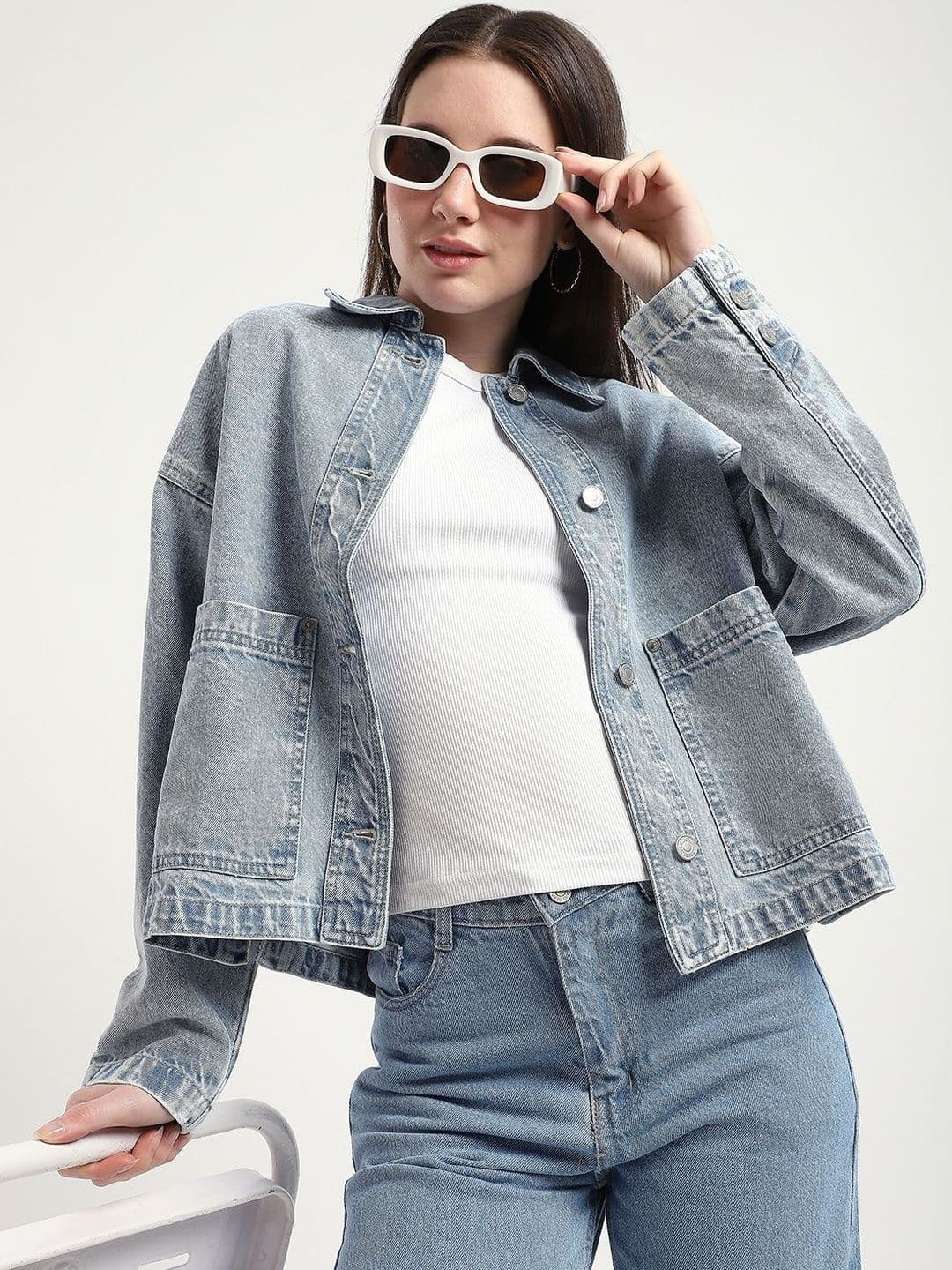 R&B Women Washed Denim Jacket - view 1