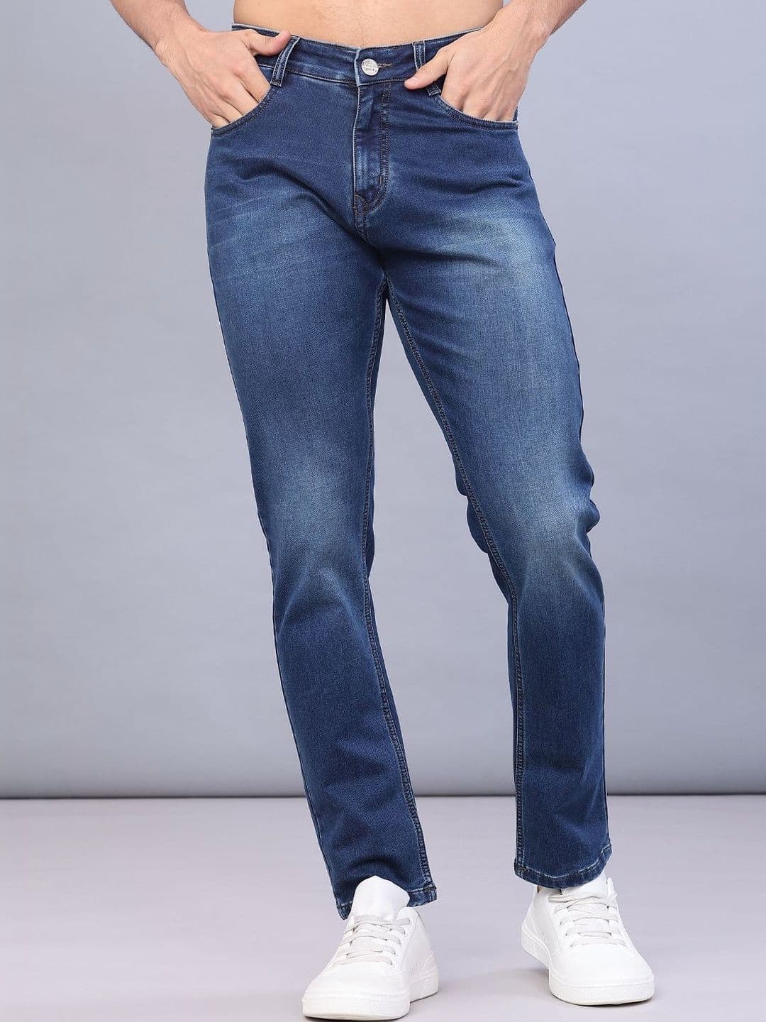 V-Mart Men Regular Fit Mid-Rise Light Fade Jeans - view 1