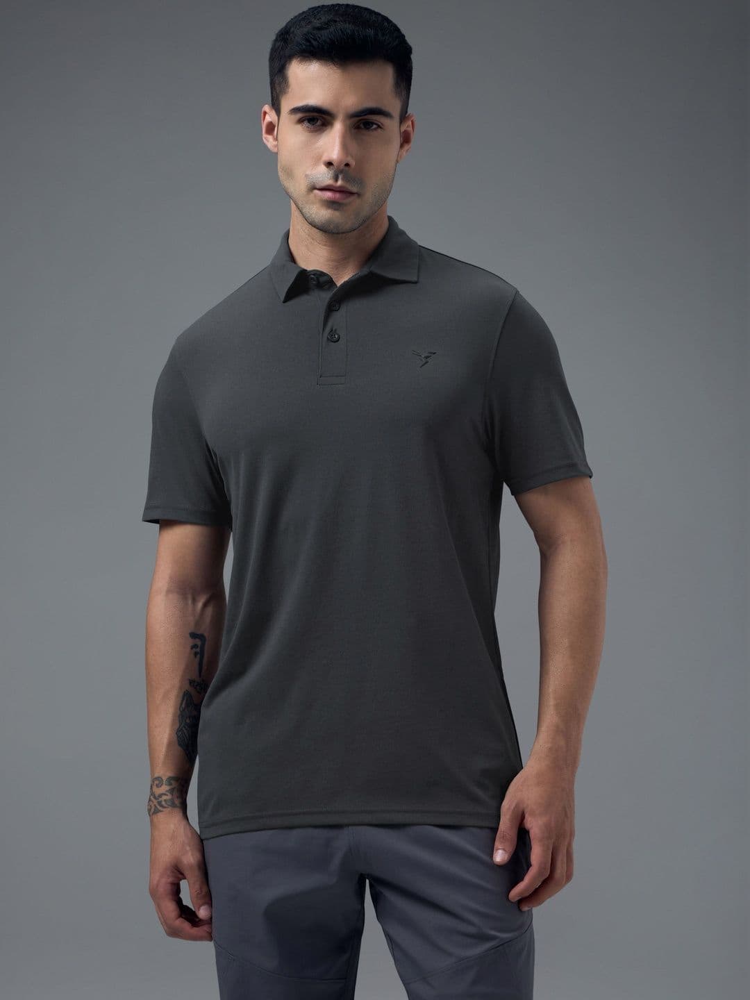 Technosport Men Brand Logo Polo Collar Anti Static Slim Fit T-shirt - view 1