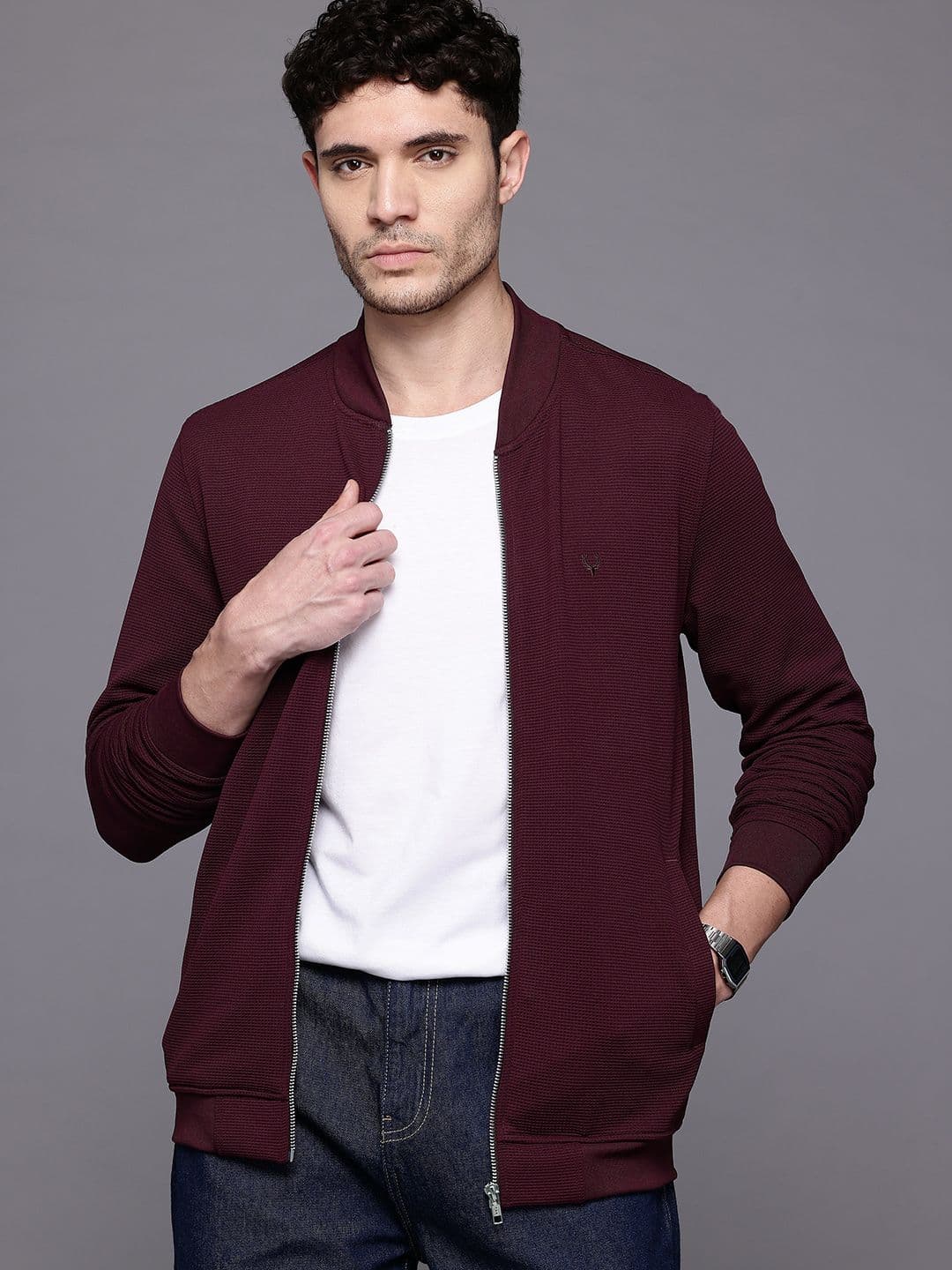 Allen Solly Self-Design Bomber Jacket - view 1
