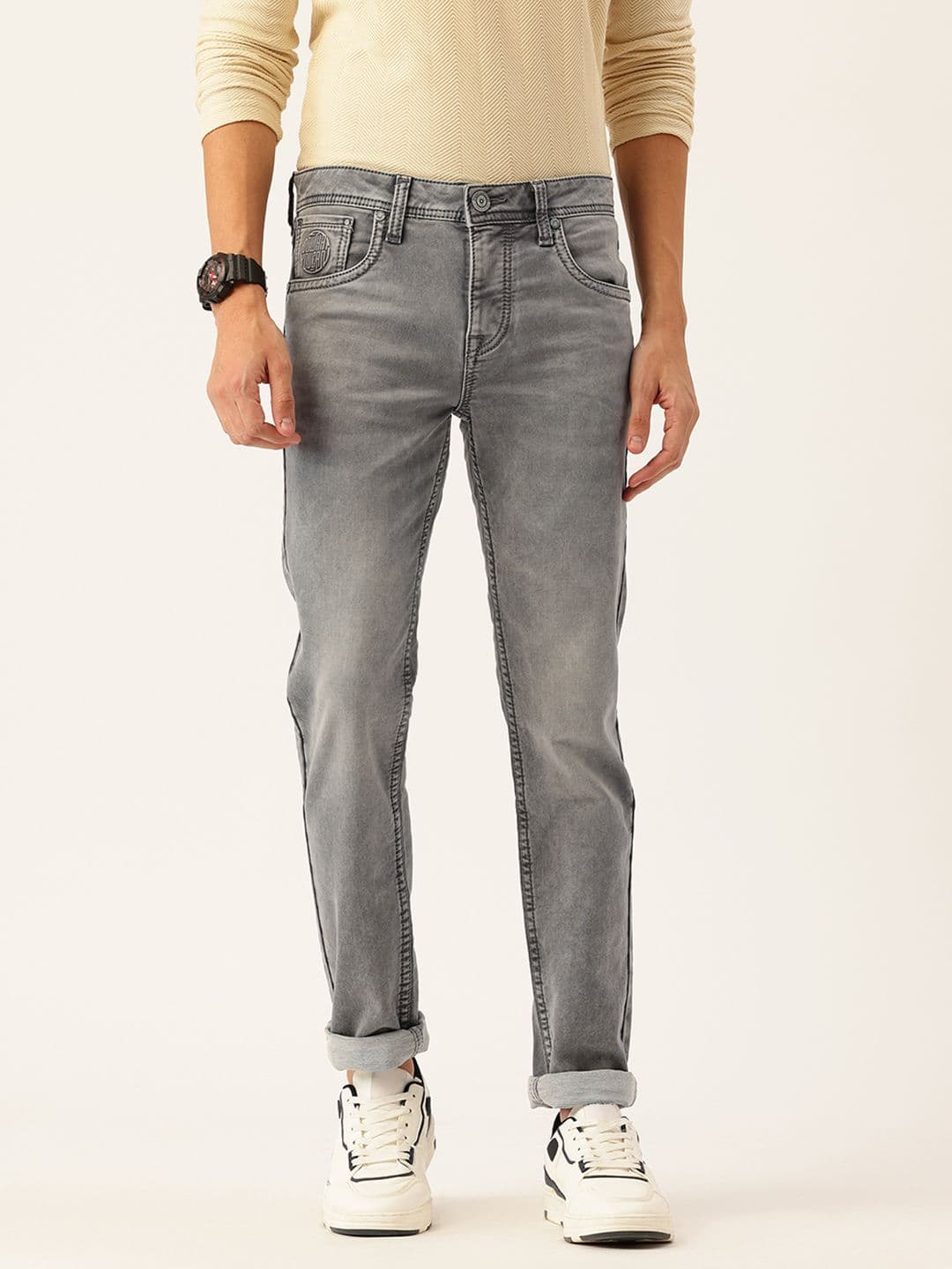 Integriti Men Smart Slim Fit Mid-Rise Light Fade Stretchable Jeans - view 1