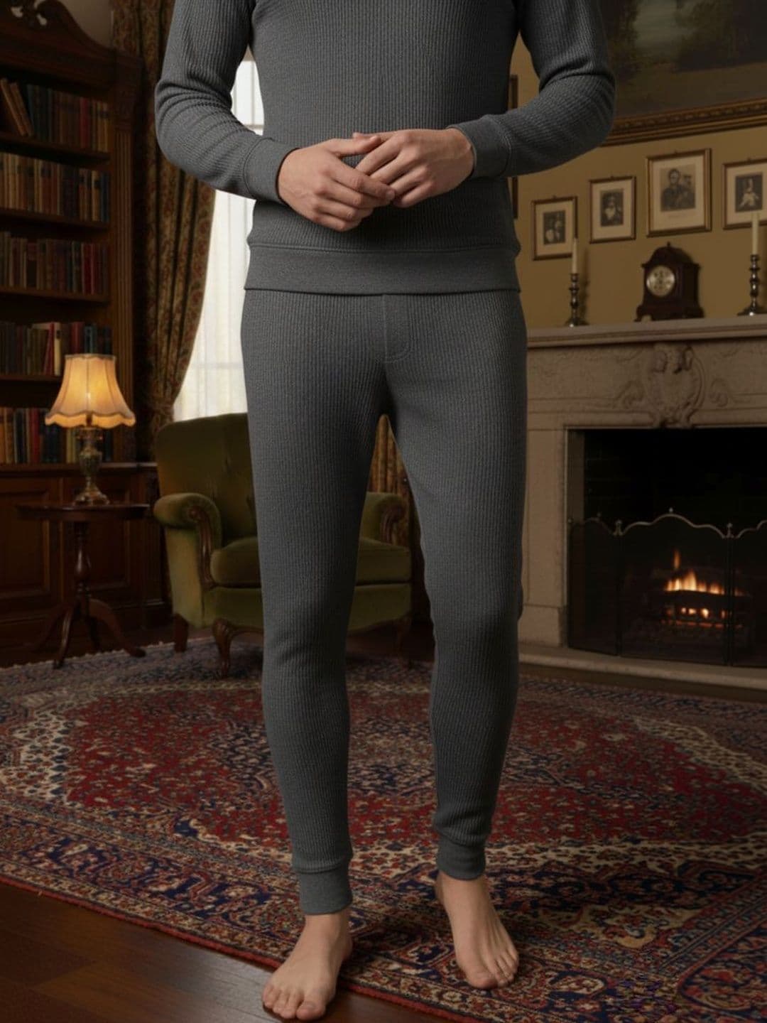 MACK JONNEY Men Solid Mid-Rise Thermal Bottoms - view 1