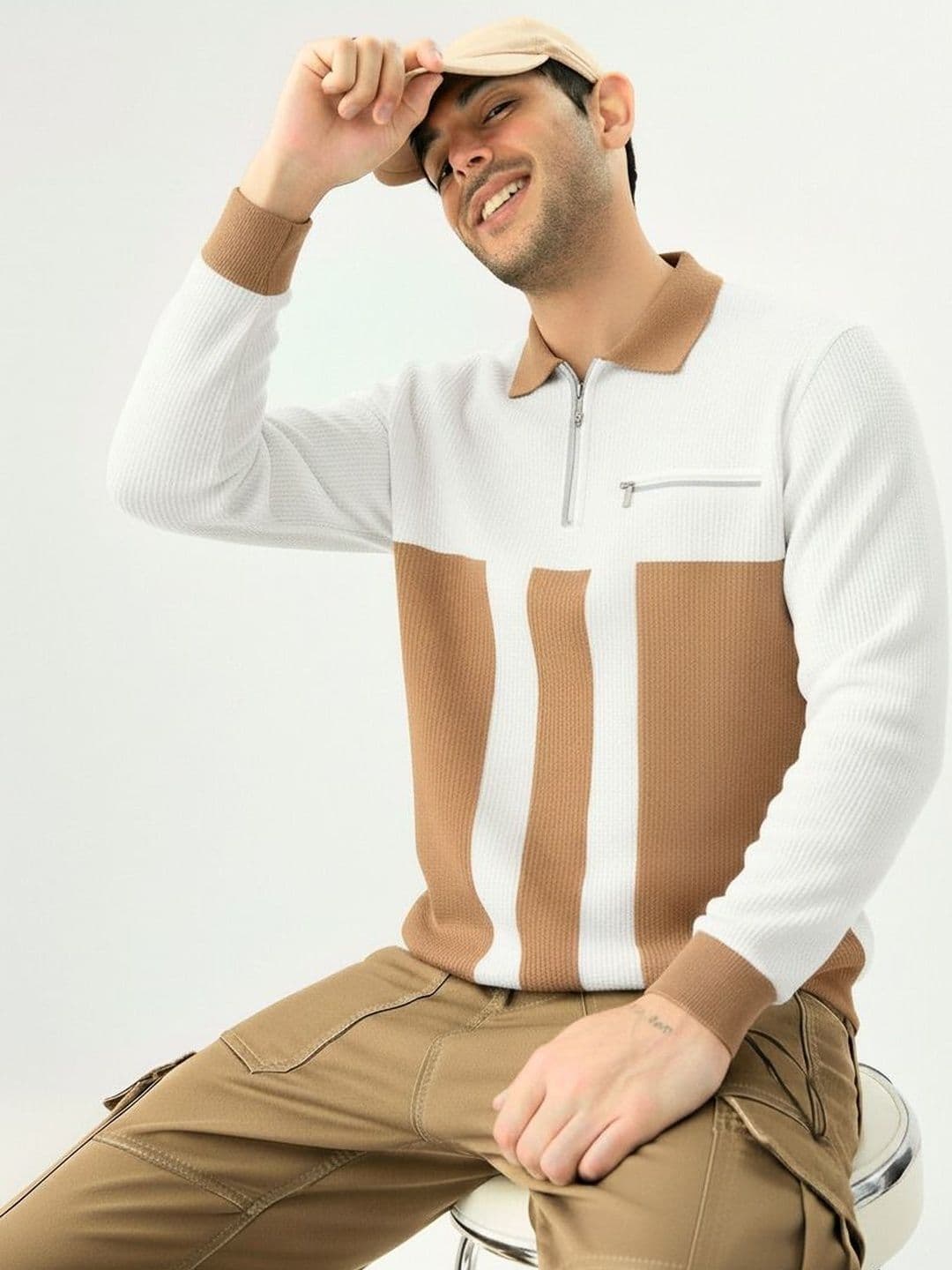 Try This Men Colourblocked Polo Collar Pockets 1 T-shirt - view 1