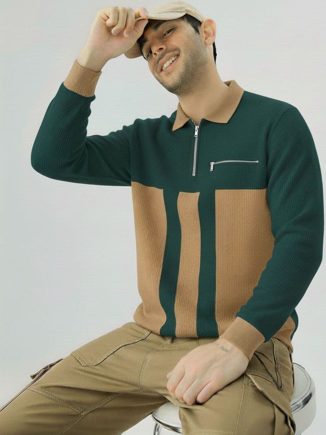 Try This Men Colourblocked Polo Collar Pockets 1 T-shirt - view 1