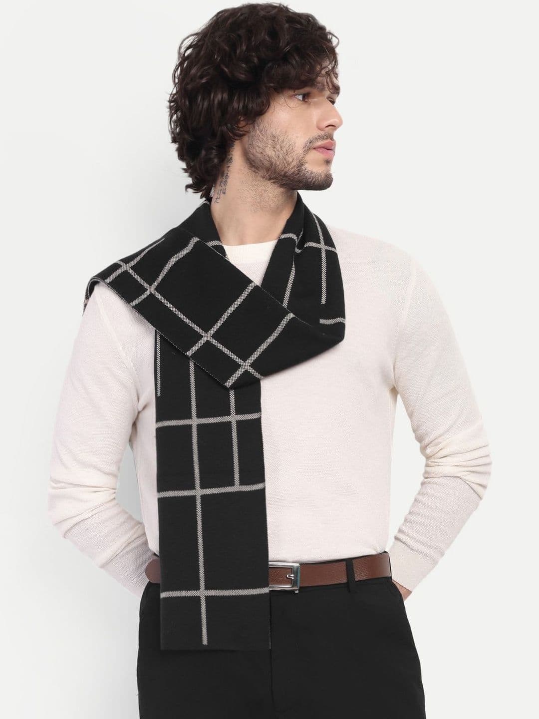 Knitkala Men Checked Merino Wool Mufflers - view 1