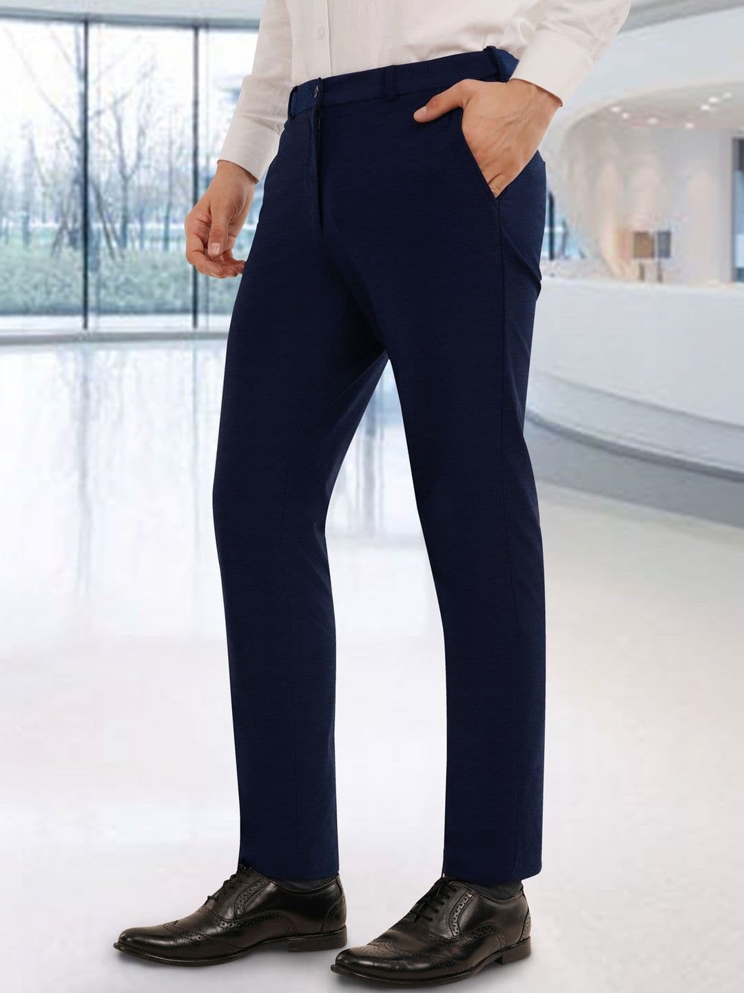 Integration Men's Premium Stretchable Sweat Wicking Auto Fit Flex Waist Formal Trousers - view 1