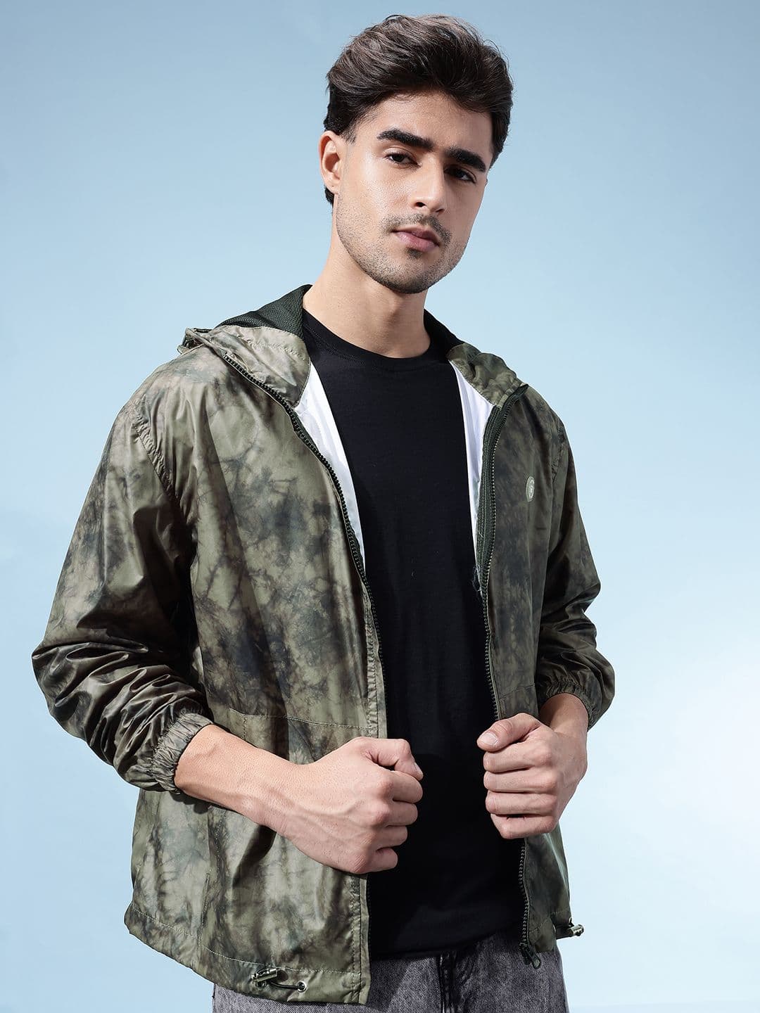 glitchez Camouflage Tailored Hooded Jacket - view 1