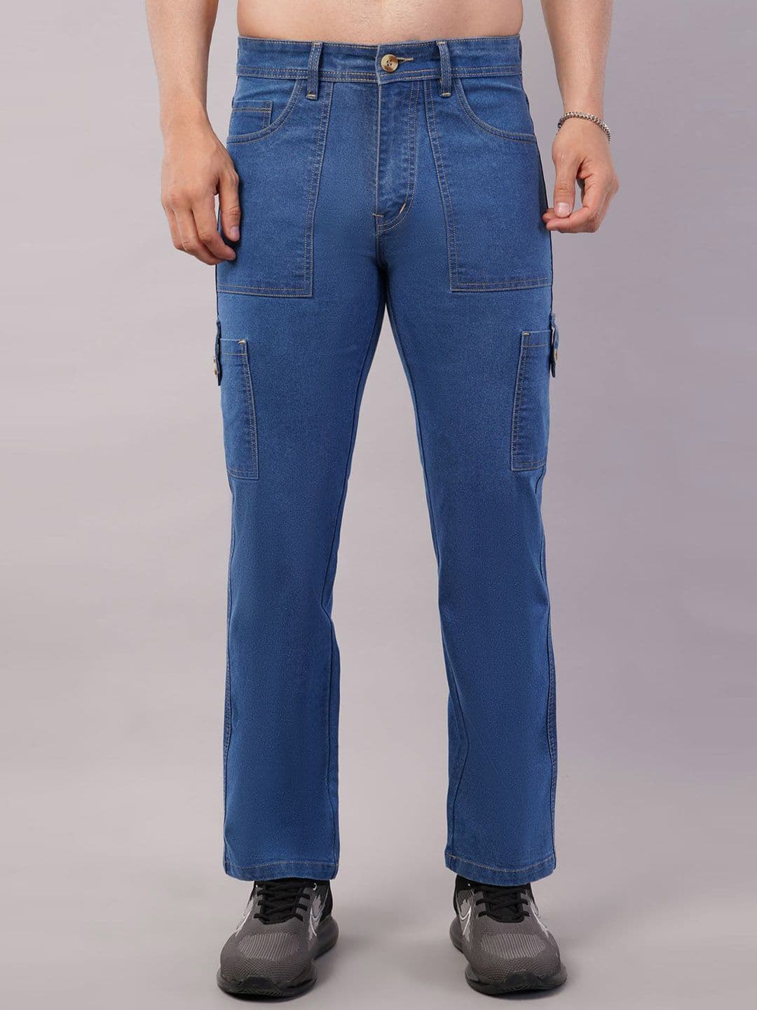 NIVASU Men Regular Fit Mid-Rise Stretchable Jeans - view 1