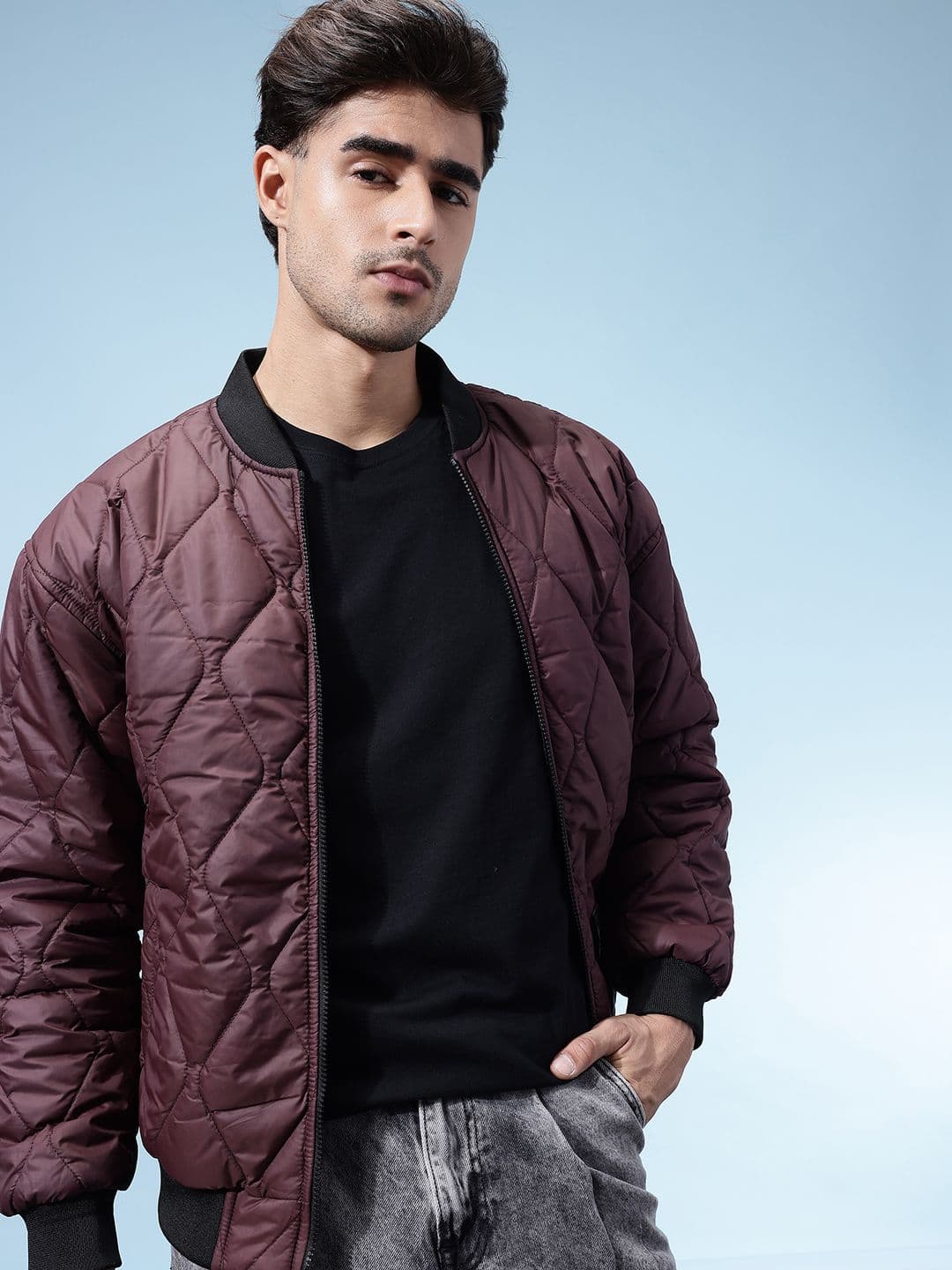 glitchez Quilted Bomber Style Jacket - view 1
