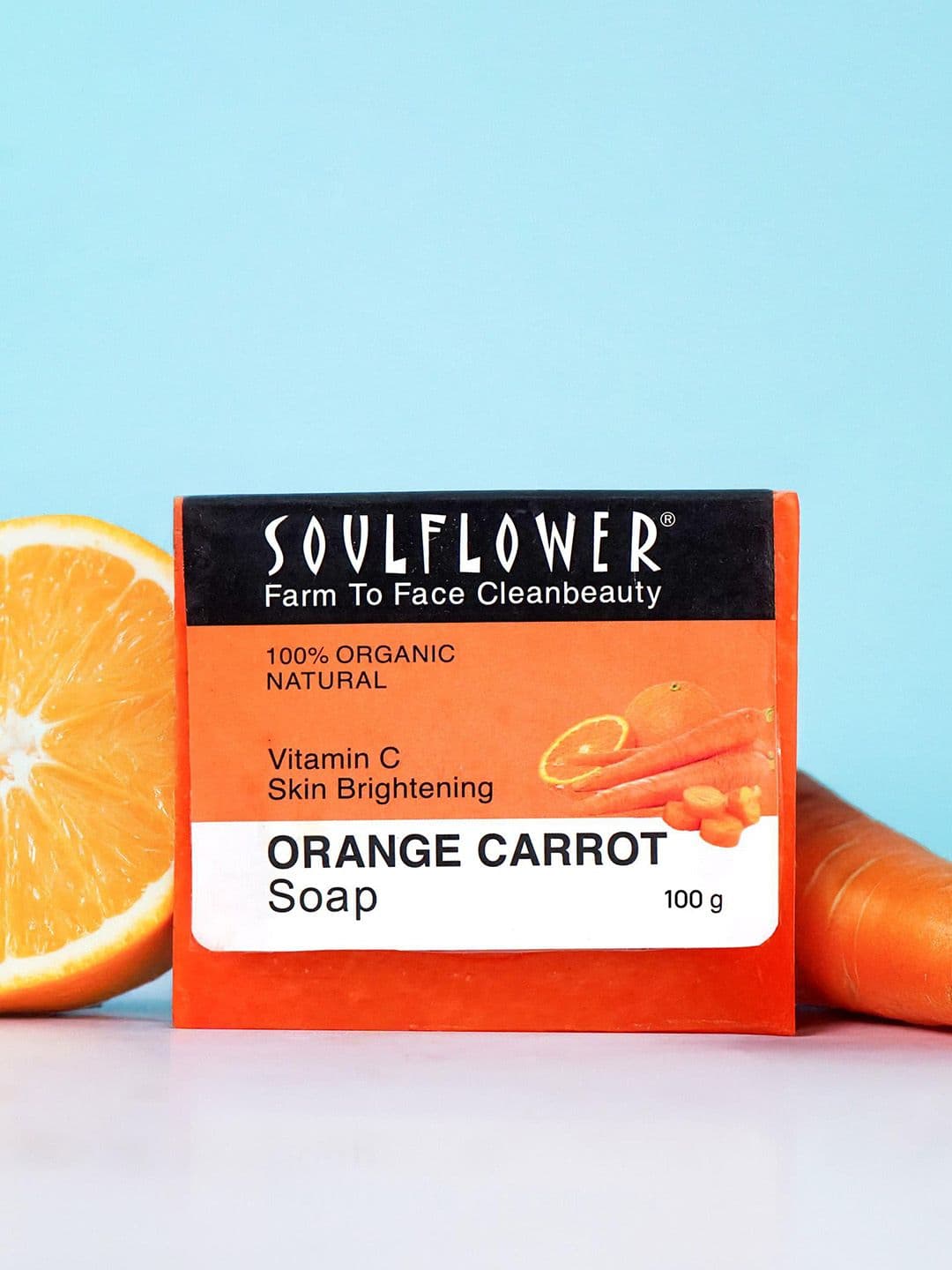 Soulflower 100% Organic Natural Orange Carrot Soap-100 g - view 1