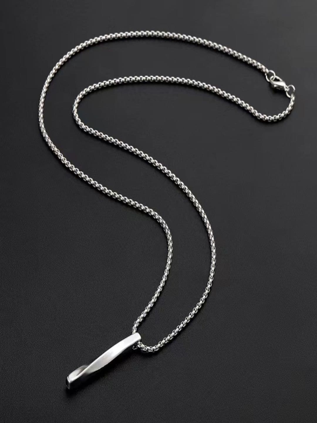 KPOP Men Stainless Steel Silver-Plated Contemporary Pendant With Chain - view 1