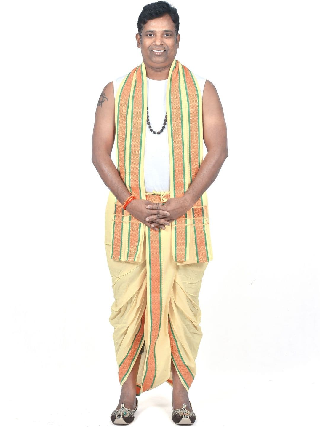 TUNI MANI Readymade Dhoti Pant With Pocket and Towel Set - view 1
