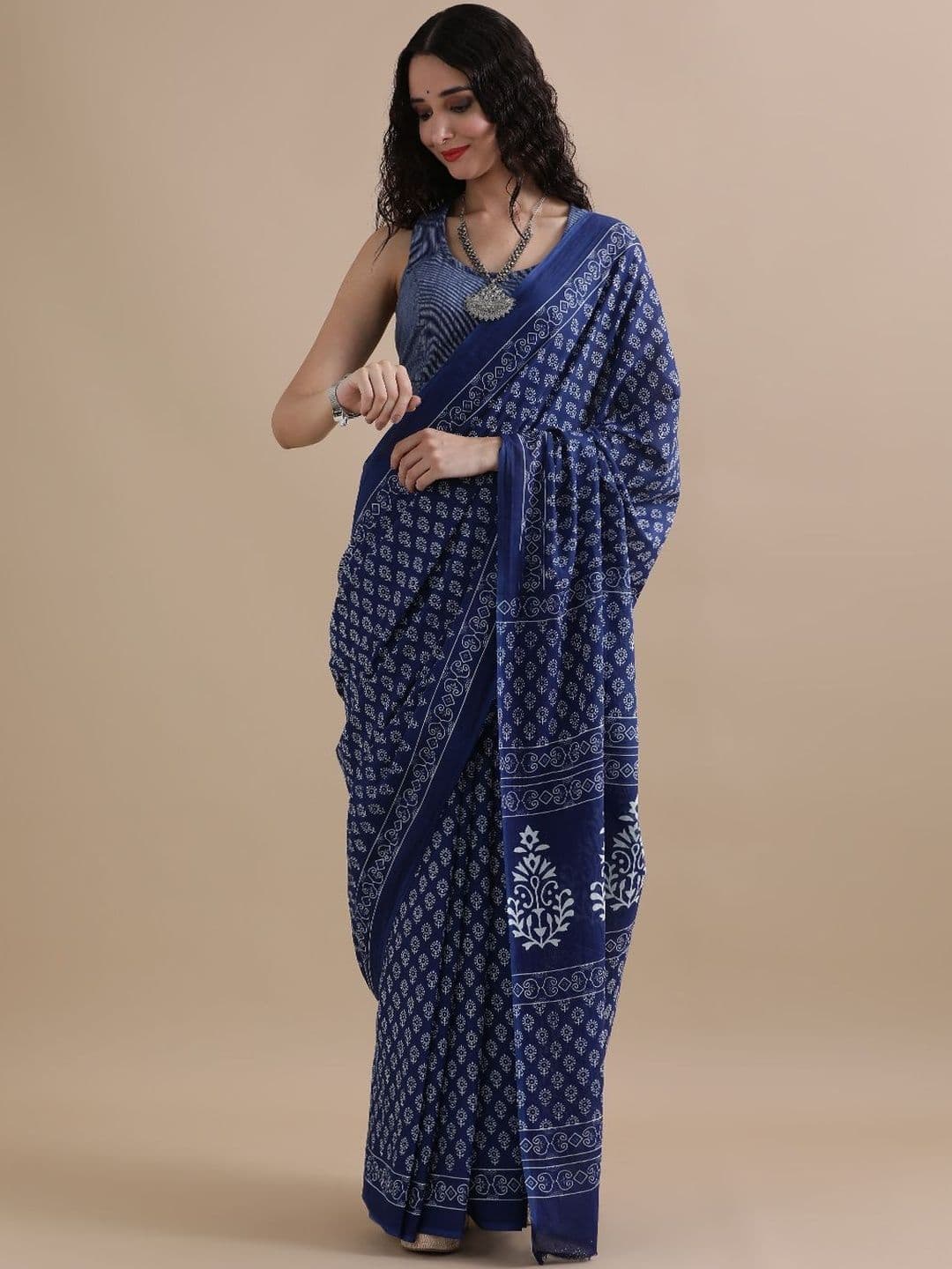 Moda Rapido Ethnic Motifs Pure Cotton Handloom Ikat Saree - view 1