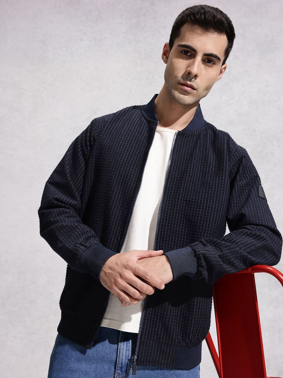 WROGN Self Design Mock Collar Bomber Jacket - view 1
