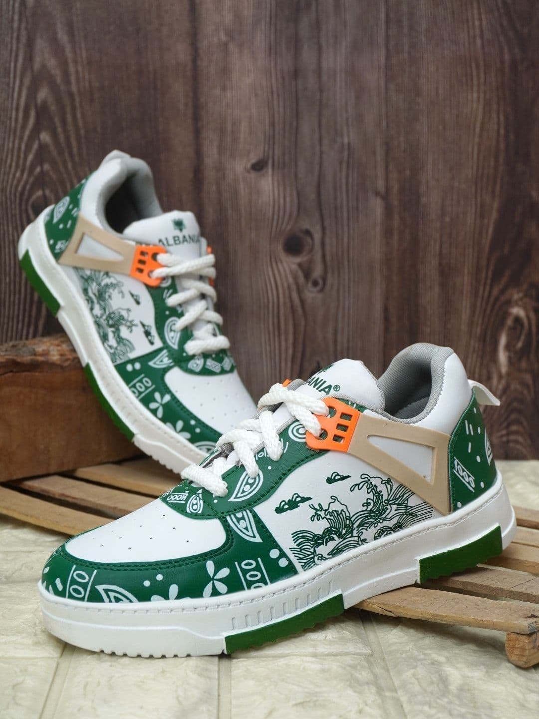 albania Men Printed Round Toe Lace-Ups Sneakers - view 1