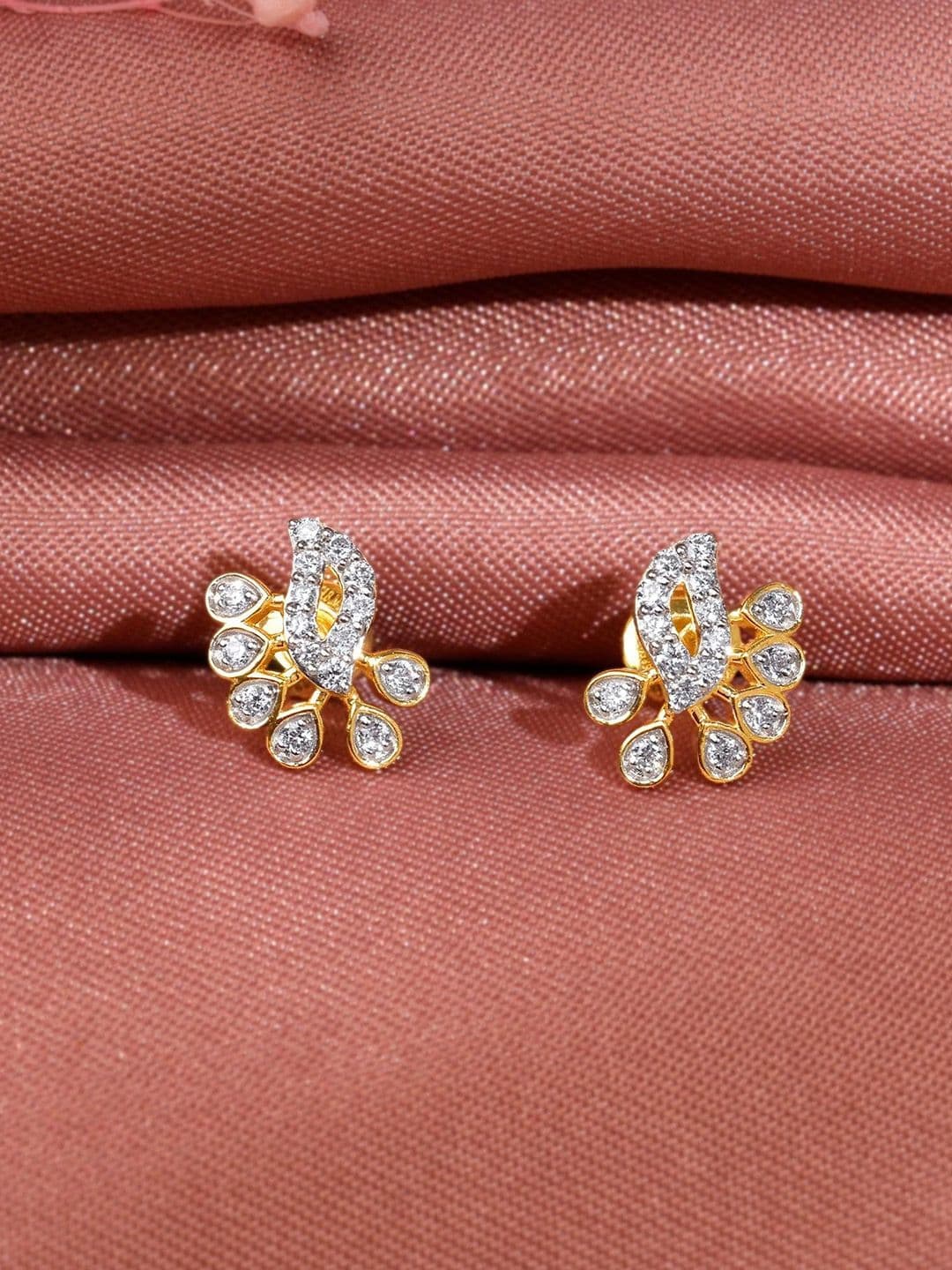 GIVA 18Kt Gold Fiona Lab Grown Diamond Stud Earrings-1.09 gms - view 1