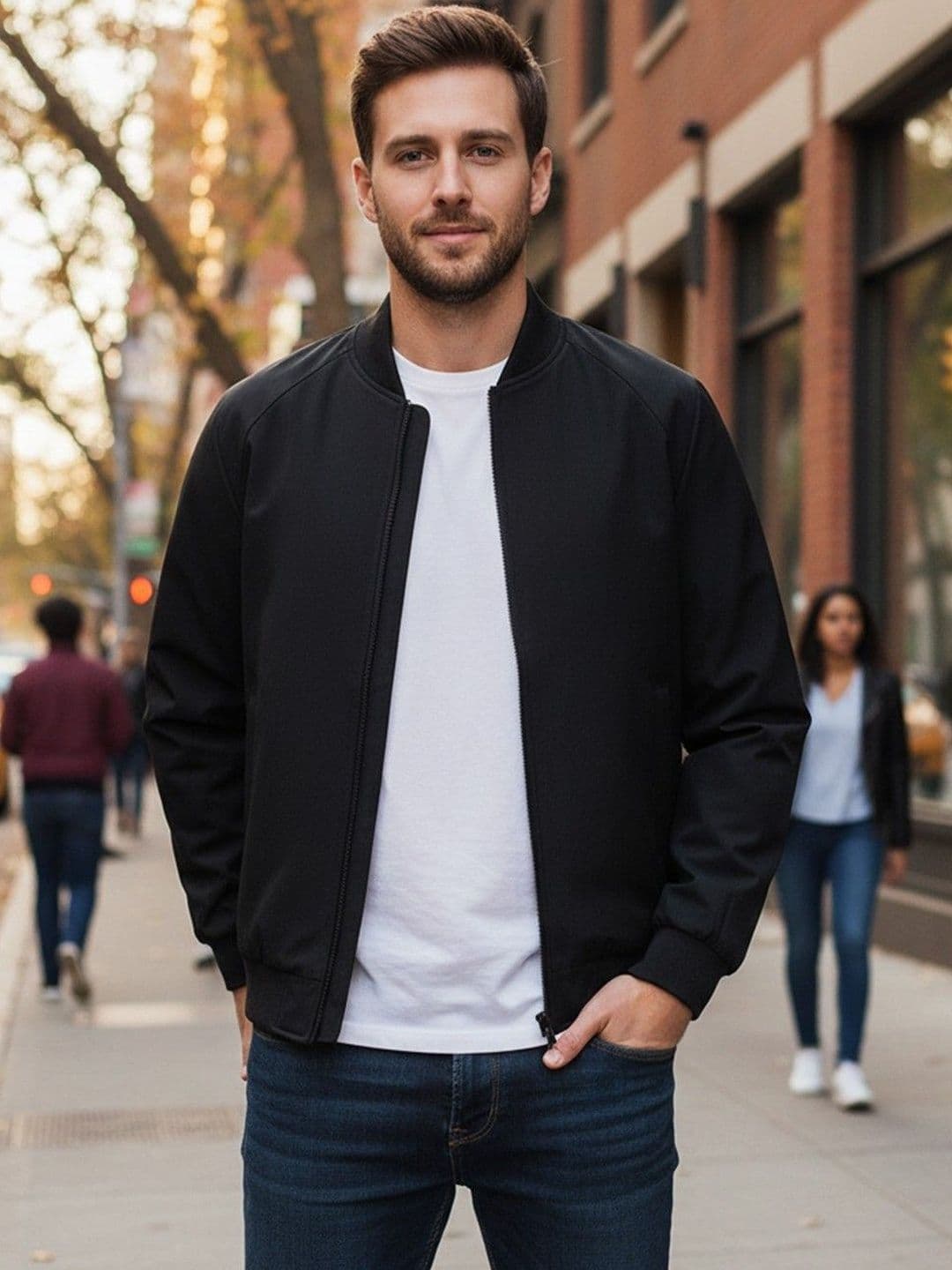 Mast & Harbour Stand Collar Bomber Jacket - view 1
