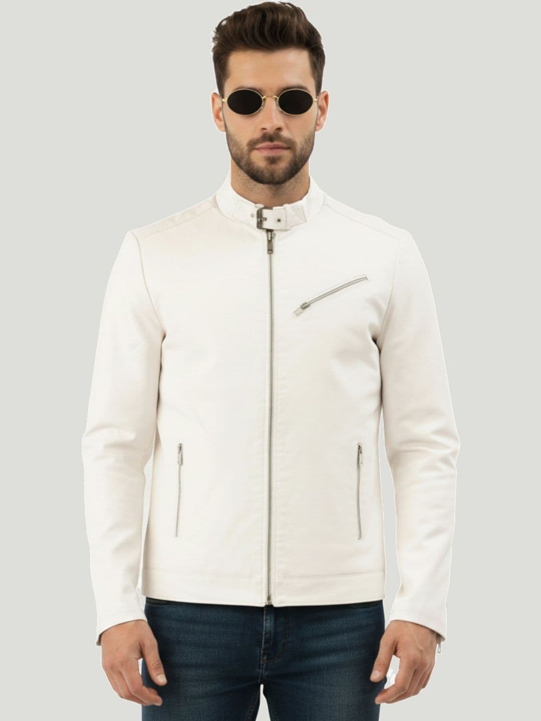 Leather Retail Lightweight Biker Jacket - view 1