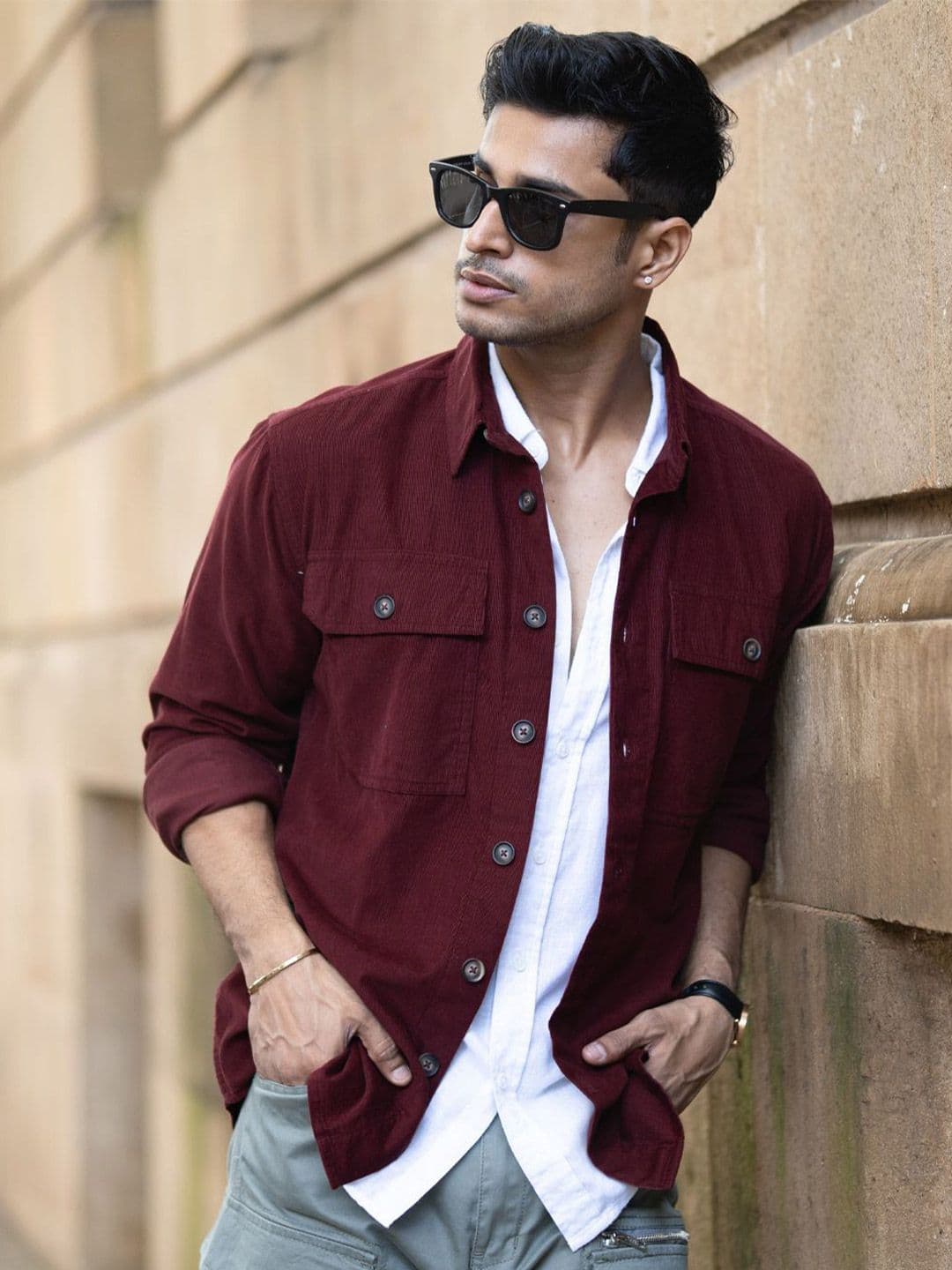 Powerlook Men Corduroy Pure Cotton Casual Shirt With Pockets - view 1