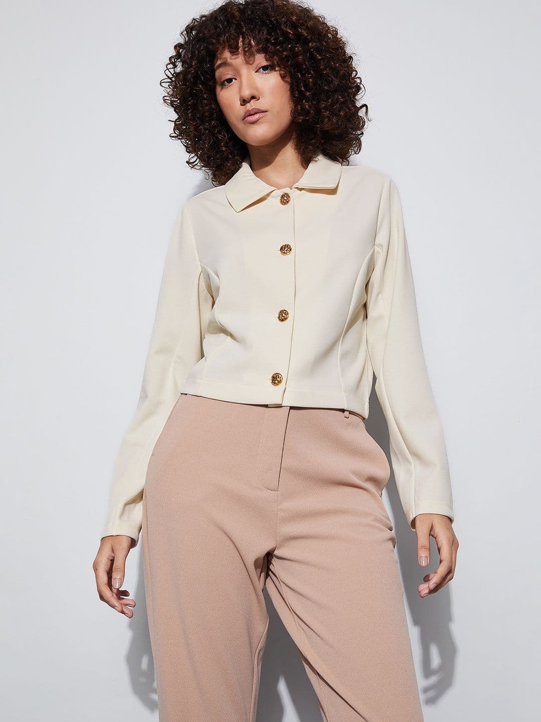 CODE by Lifestyle Women Spread Collar Solid Tailored Jacket - view 1