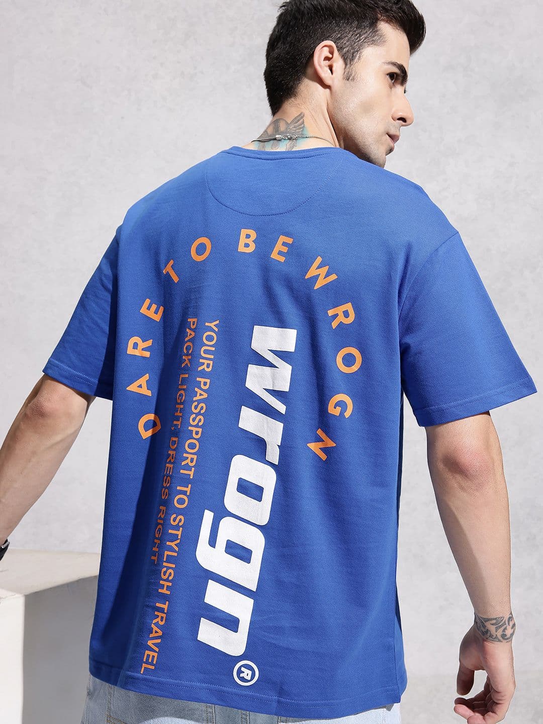 WROGN Relaxed Fit Typography Printed Pure Cotton T-shirt - view 1