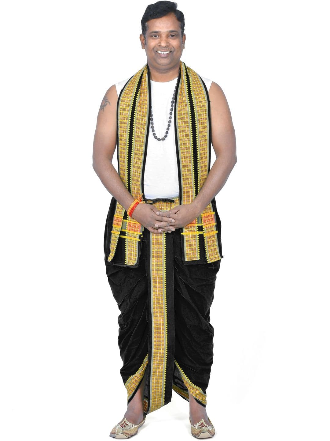 TUNI MANI Readymade Dhoti Pant With Pocket and Towel Set - view 1