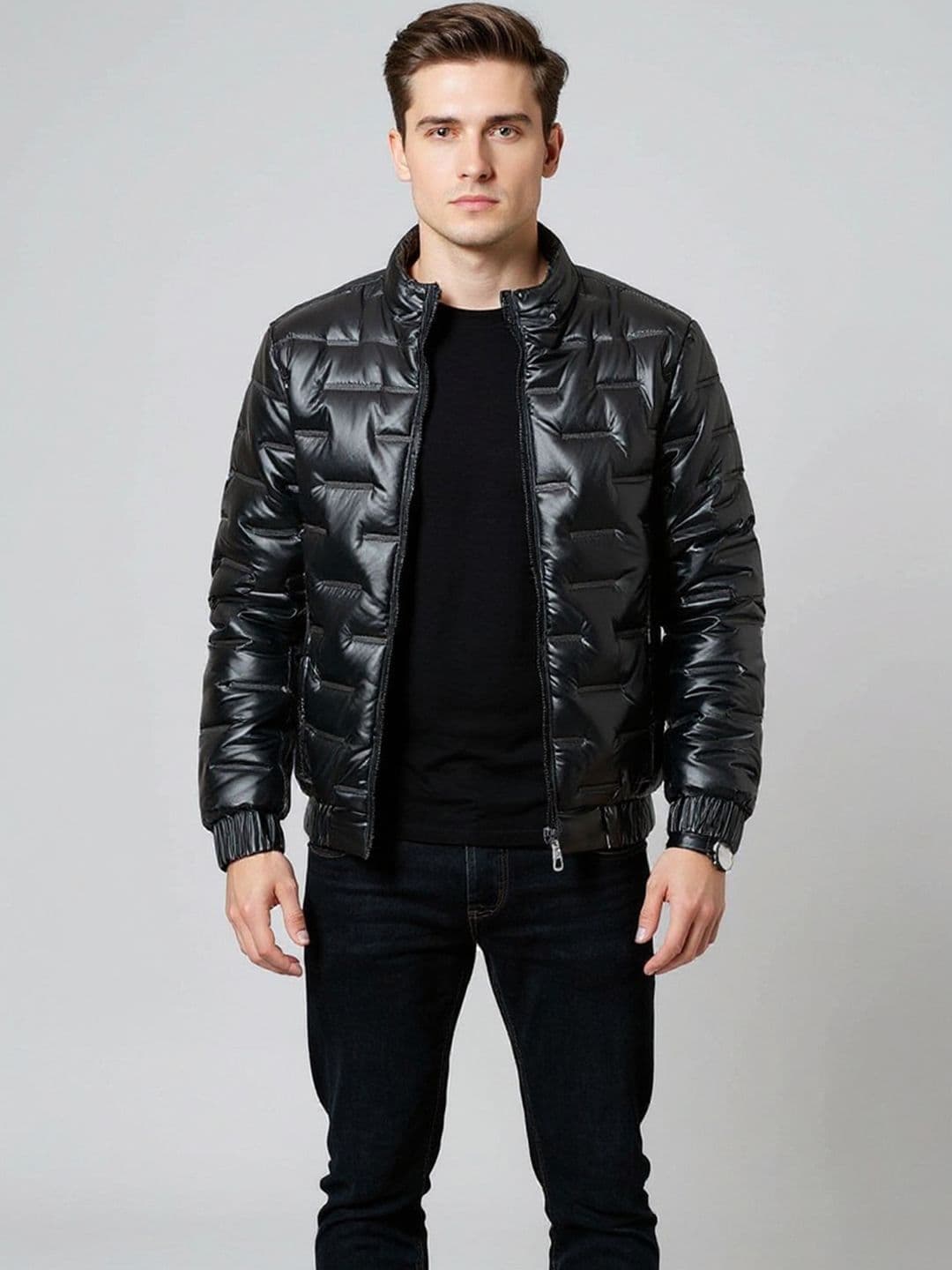 Mast & Harbour Men Hooded Solid Padded Jacket - view 1