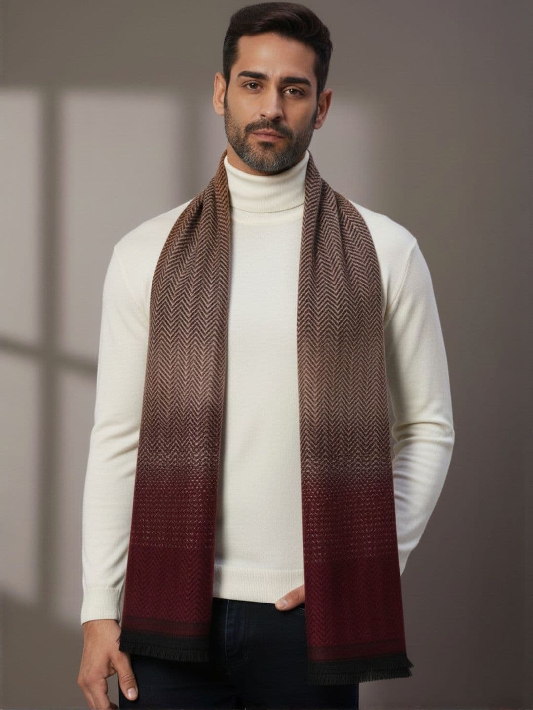 Zamour Men Striped Acrylic Muffler - view 1