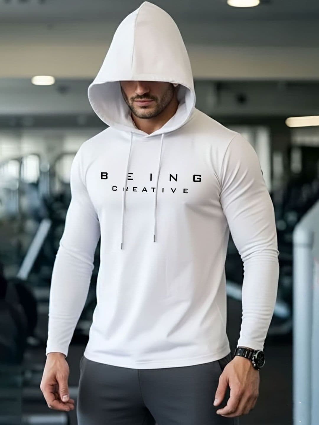 AUSK Men Typography Printed Hooded T-shirt - view 1