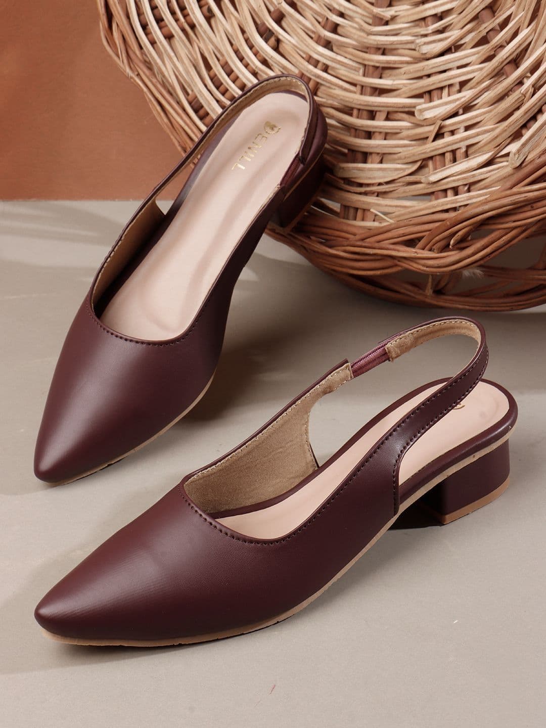 Denill Women Solid Pointed Toe Block Heel Sandals - view 1
