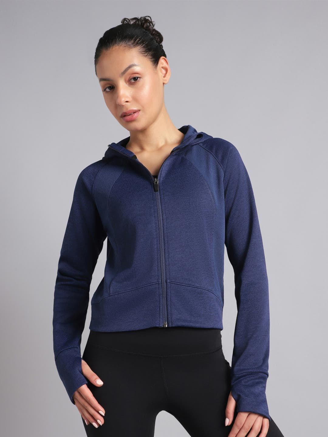 CULT Women Blue Work it Out Training Cropped Jacket - view 1