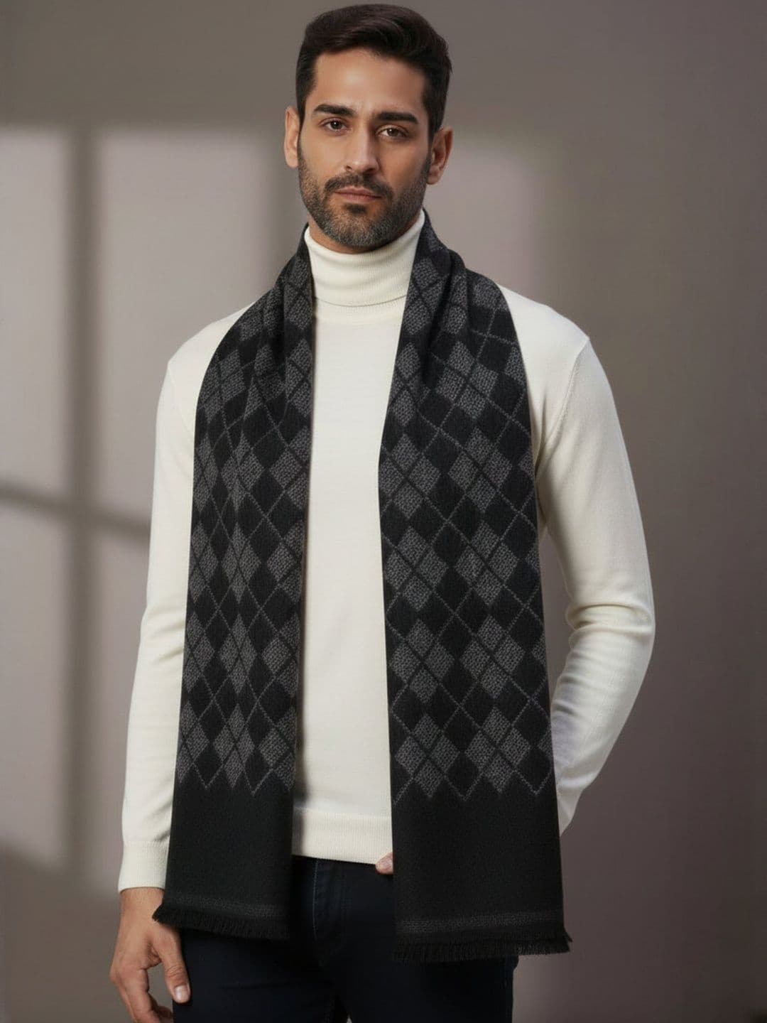 Zamour Men Checked Acrylic Mufflers - view 1