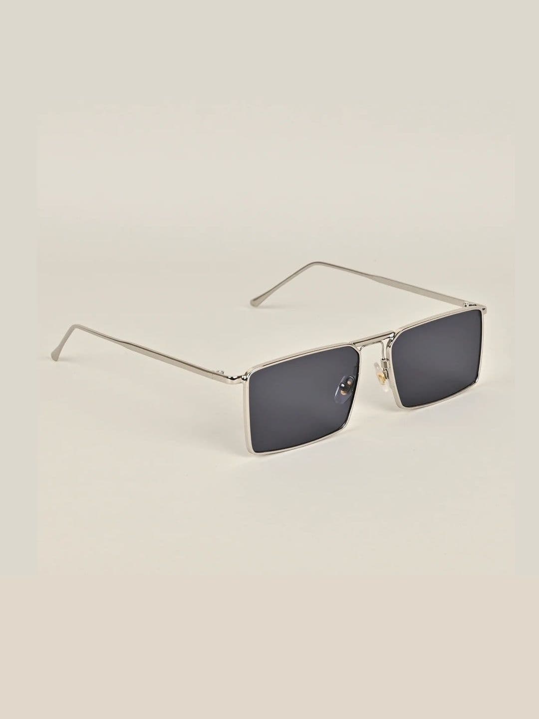 Provogue Unisex Full Rim UV Protected Rectangle Sunglasses Prov Metal Sq Silver BLk - view 1