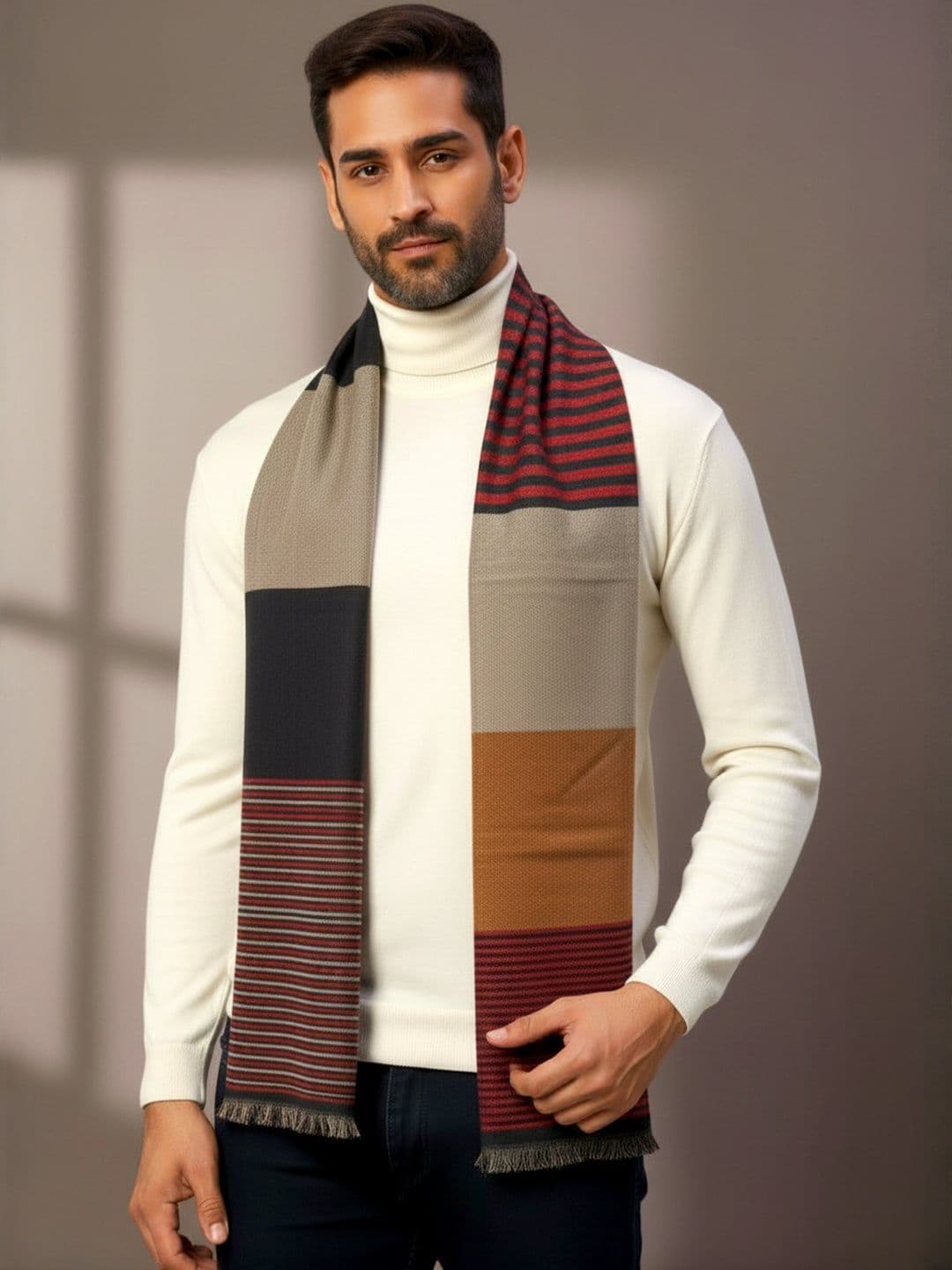 Zamour Men Striped Acrylic Mufflers - view 1