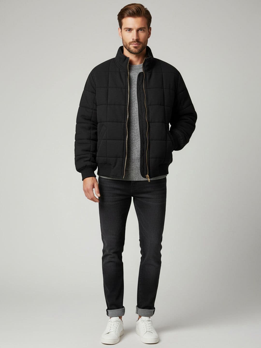 HERE&NOW Men Polyester Bomber Jacket - view 1