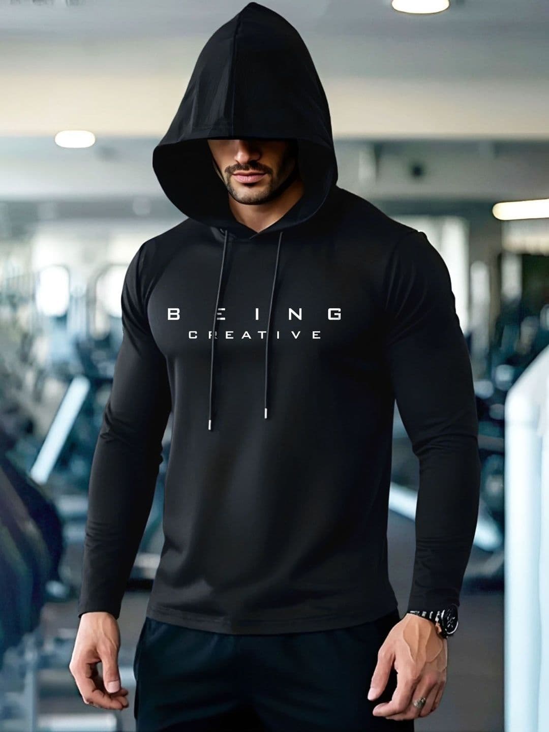 AUSK Men Typography Printed Hooded T-shirt - view 1