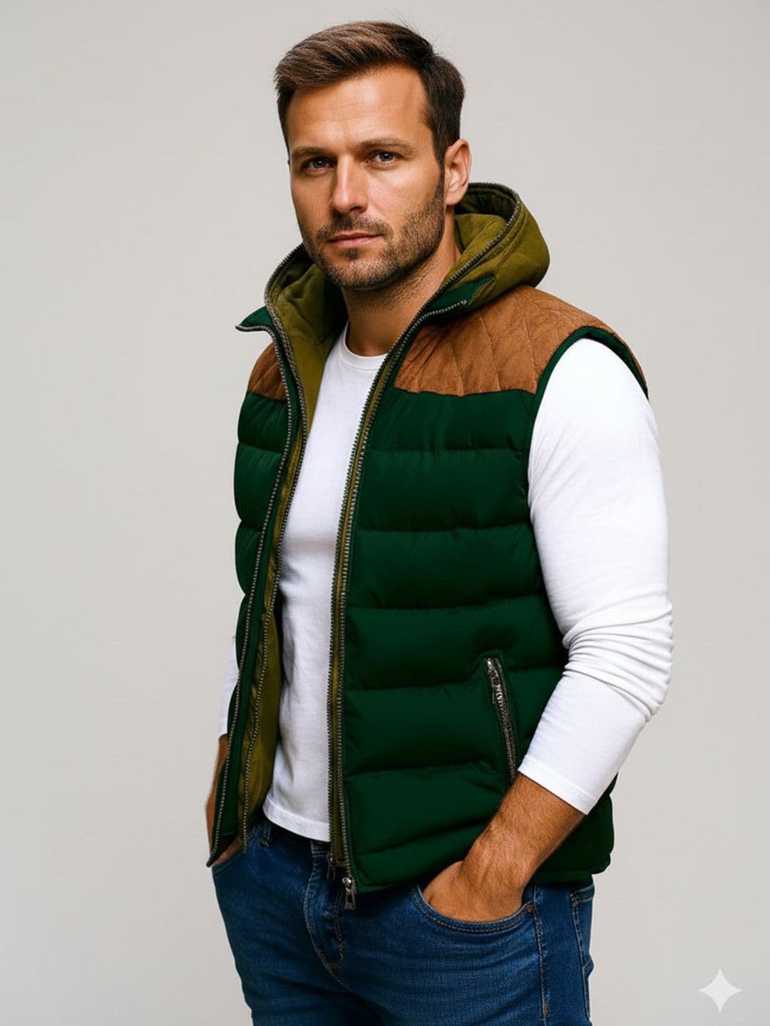 HERE&NOW Men Green Long Sleeves Regular Polyester Jacket - view 1