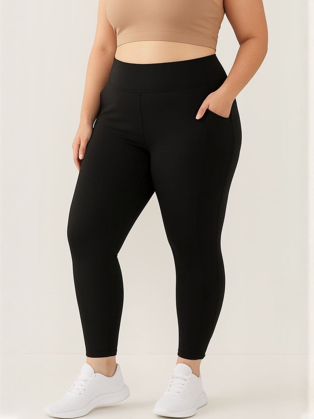 Blinkin Women Plus Size Yoga Training Tights With Side Pockets - view 1