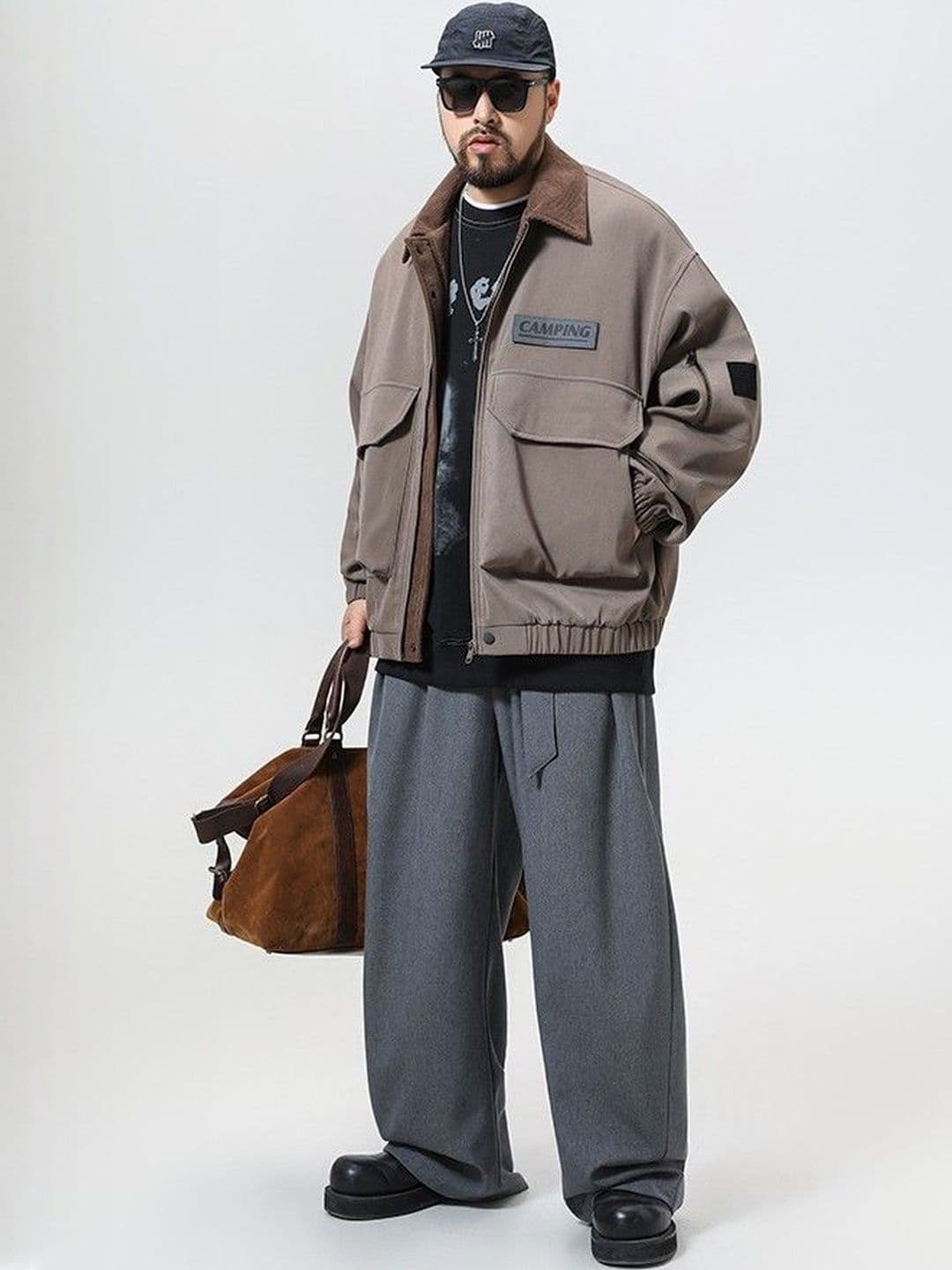 HERE&NOW Men Washed Colourblocked Polyester Longline Tailored Jacket with Patchwork - view 1