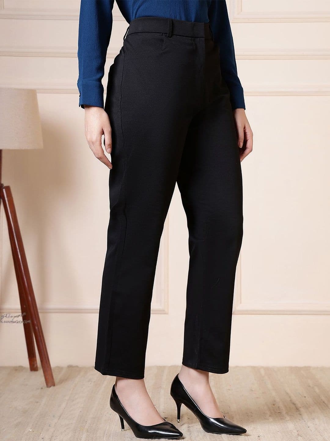 All About You Formals Women Tapered Fit High-Rise Wrinkle Free Trousers - view 1