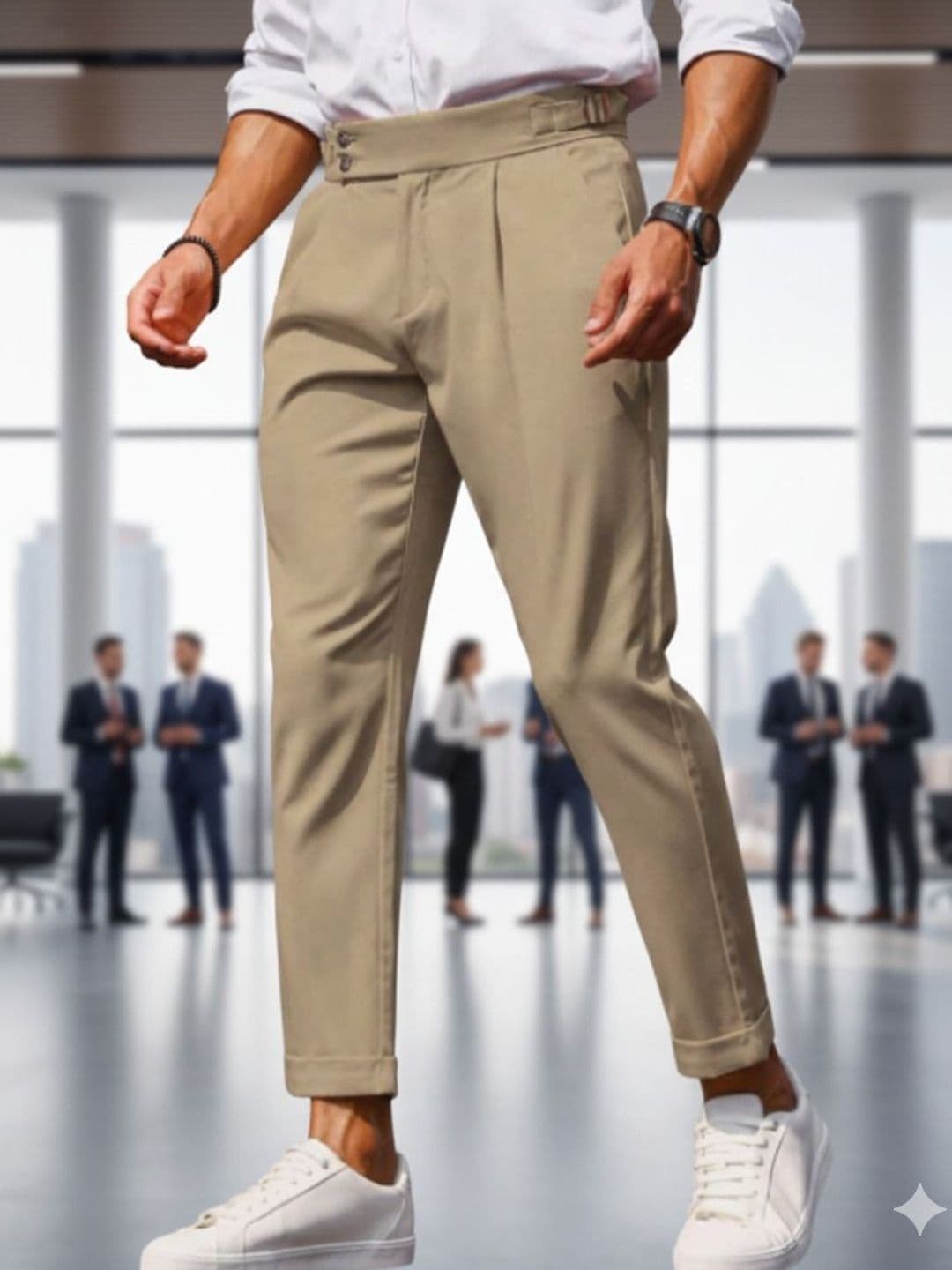 COVZ Men Tailored Easy Wash Pleated Gurkha Trousers - view 1
