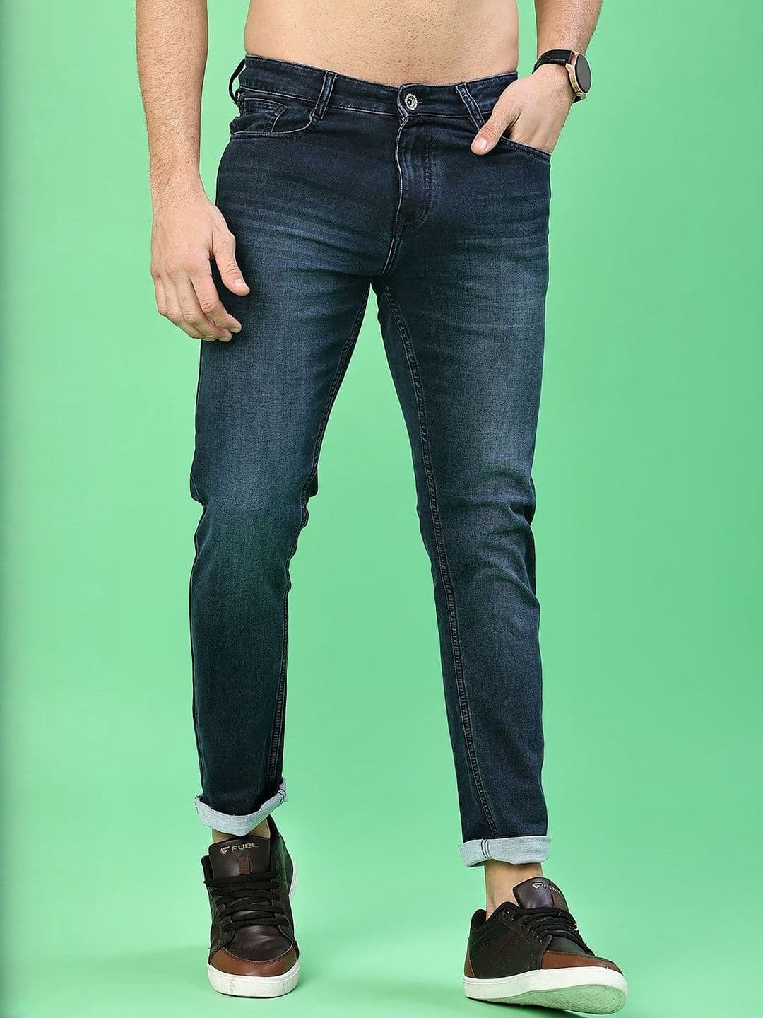 V-Mart Men Regular Fit Mid-Rise Light Fade Jeans - view 1