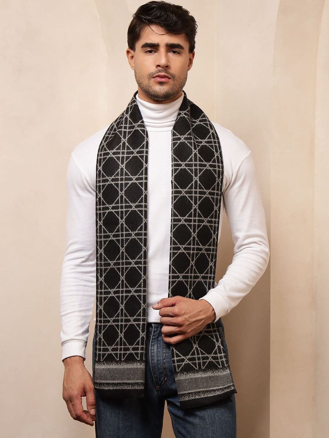 HANDICRAFT PALACE Men Checked Merino Wool Mufflers - view 1