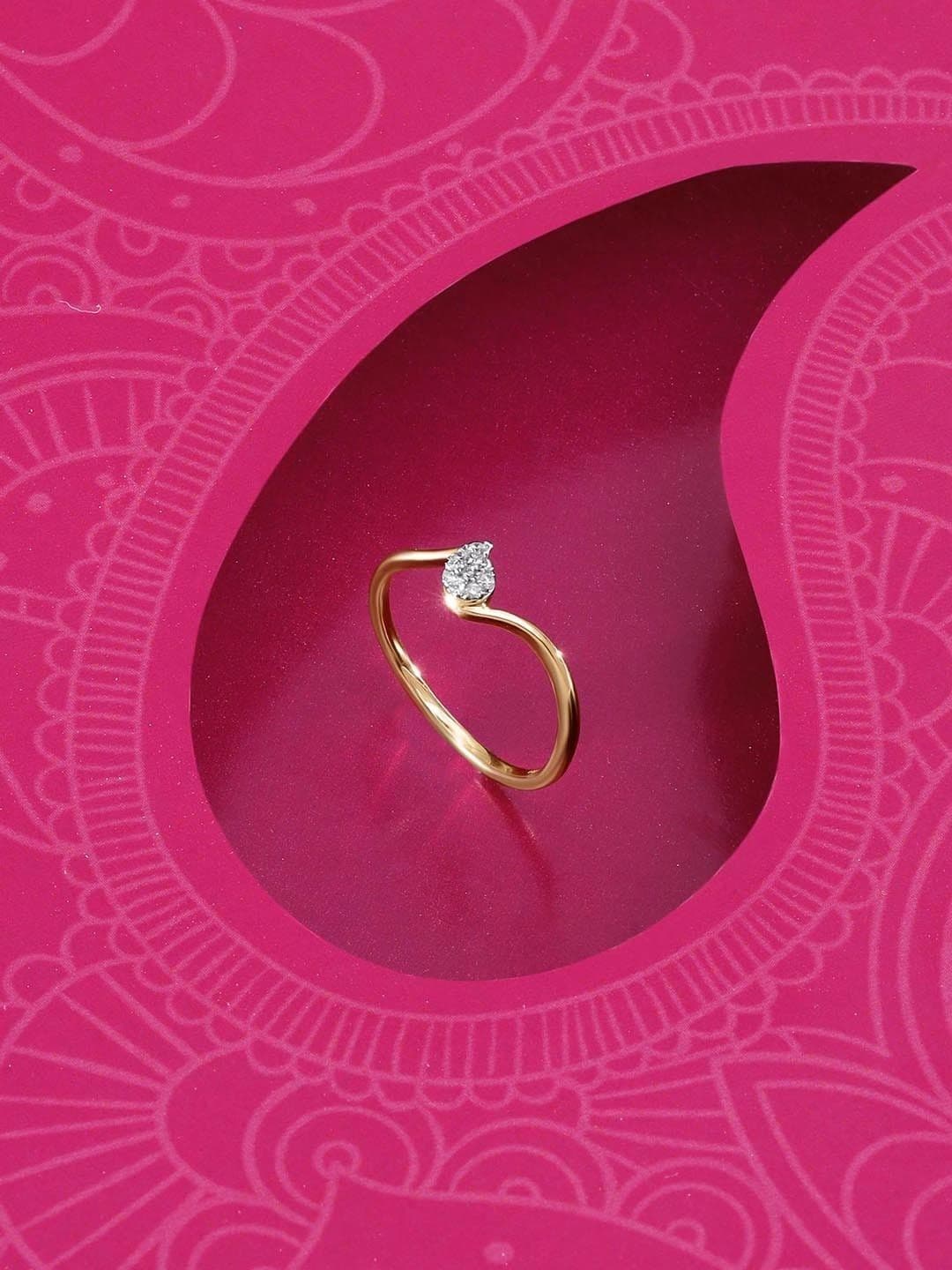 Mia By Tanishq 14 Kt Gold Paisley Spark With 0.06 Carat Natural Diamond - 1.22g - view 1