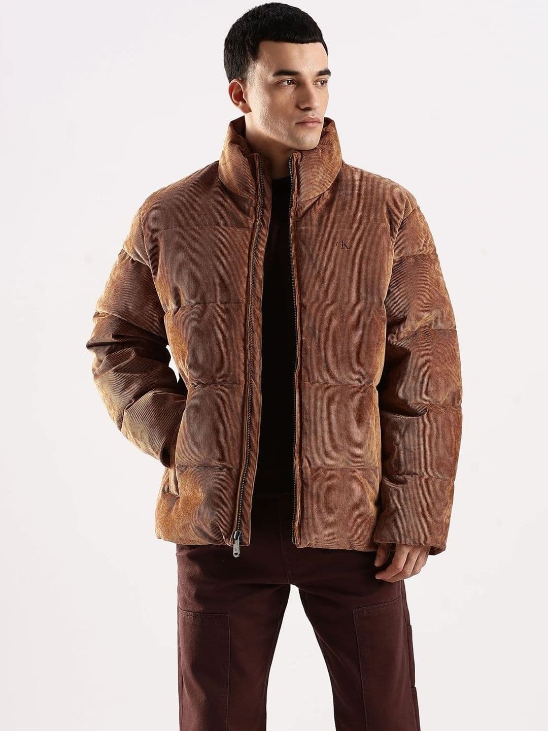 Calvin Klein Jeans Men Stand Collar Solid Puffer Jacket - view 1