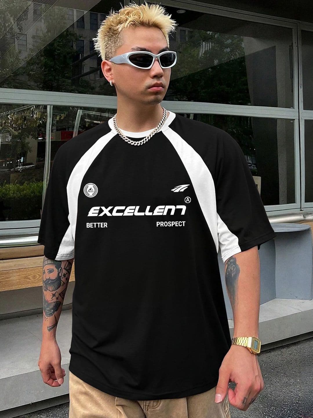 JUMPCUTS Typography Printed Round Neck Regular Fit T-Shirt - view 1