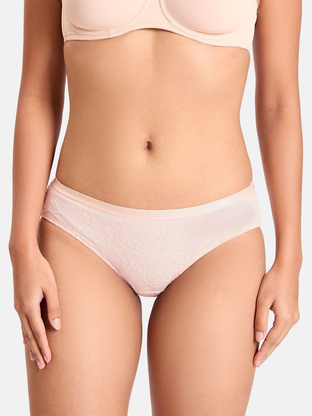 Triumph Women Floral Embroidered Outer Elastic Anti Microbial Mid Rise Hipster Brief - view 1