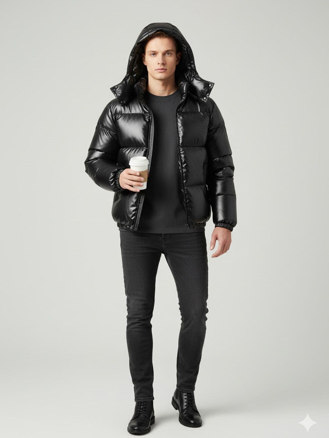 Mast & Harbour Men Hooded Solid Puffer Jacket - view 1