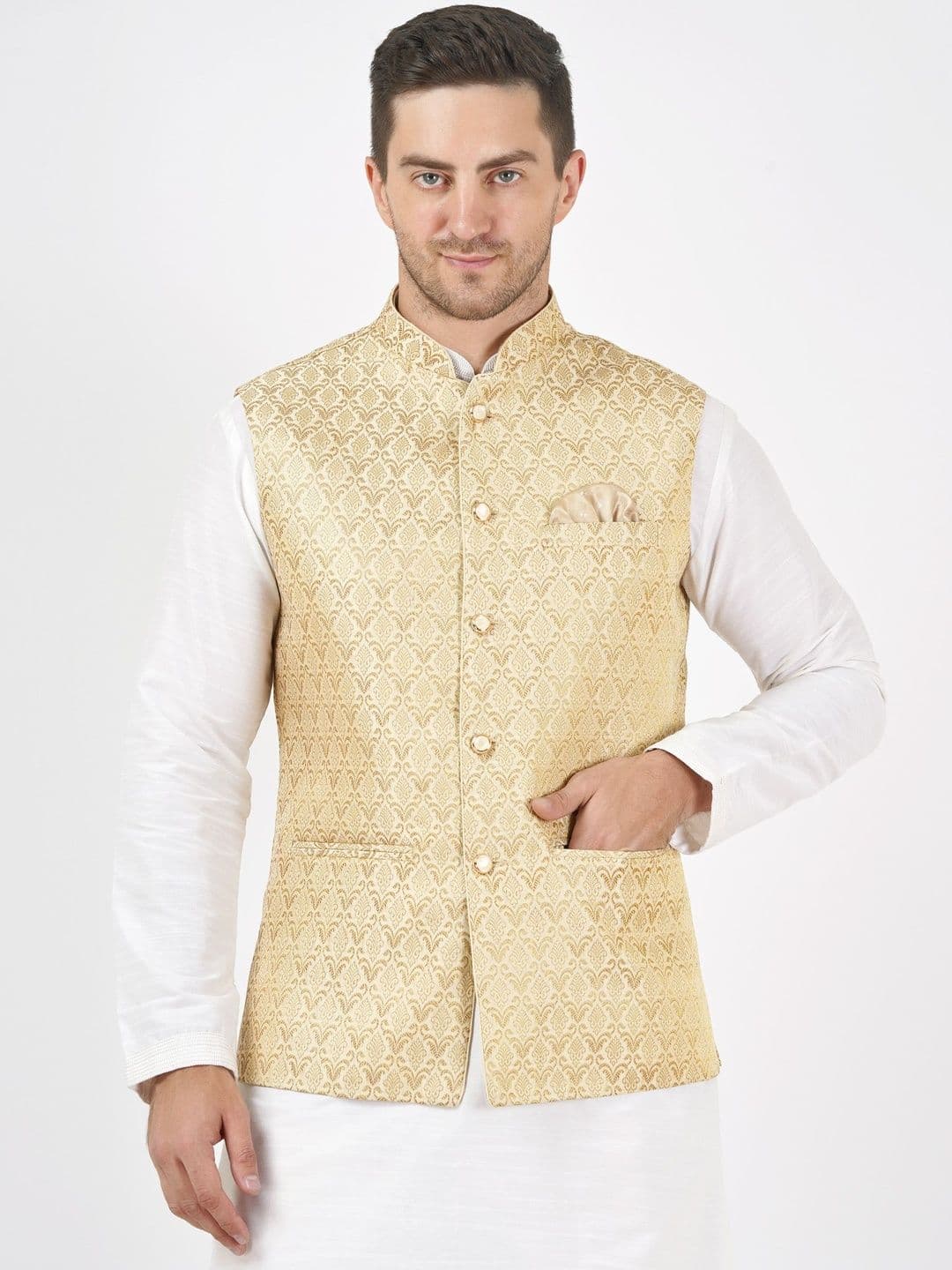 Badoliya & Sons Men Woven Design Nehru Jackets - view 1