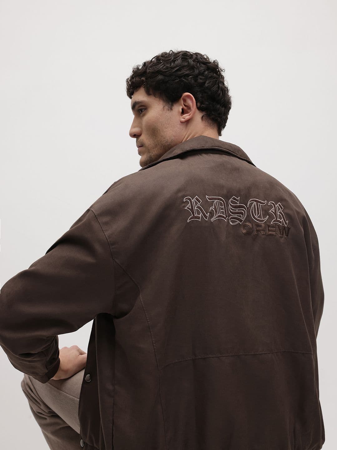The Roadster Life Co. Typography Embroidered Faux Leather Trim Bomber Jacket - view 1